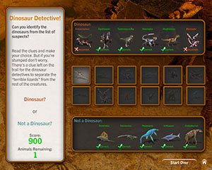 Dinosaur Detective Touch Screen Game